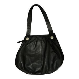 Black leather shoulder bag